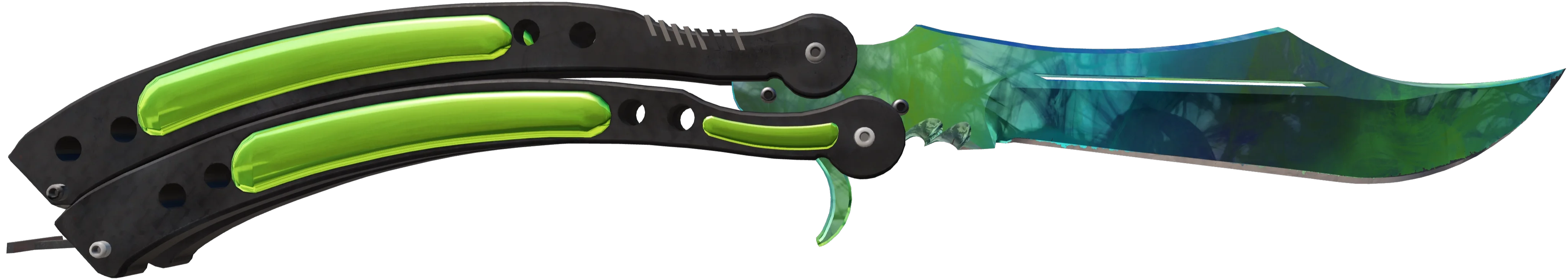 Butterfly Gamma Doppler Phase 4 Max Lime Tip Pattern