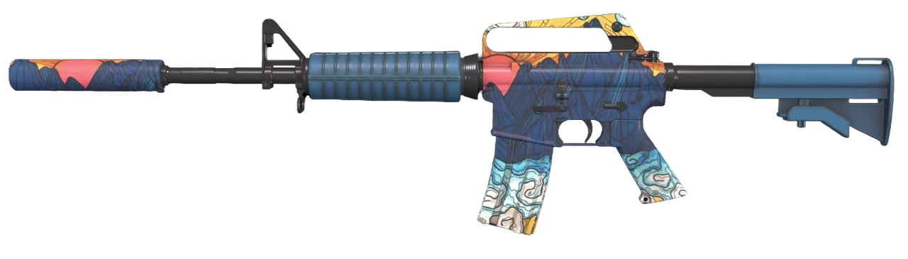 M4A1-S Solitude Dark Blue Mountains Tier 3 Pattern #502