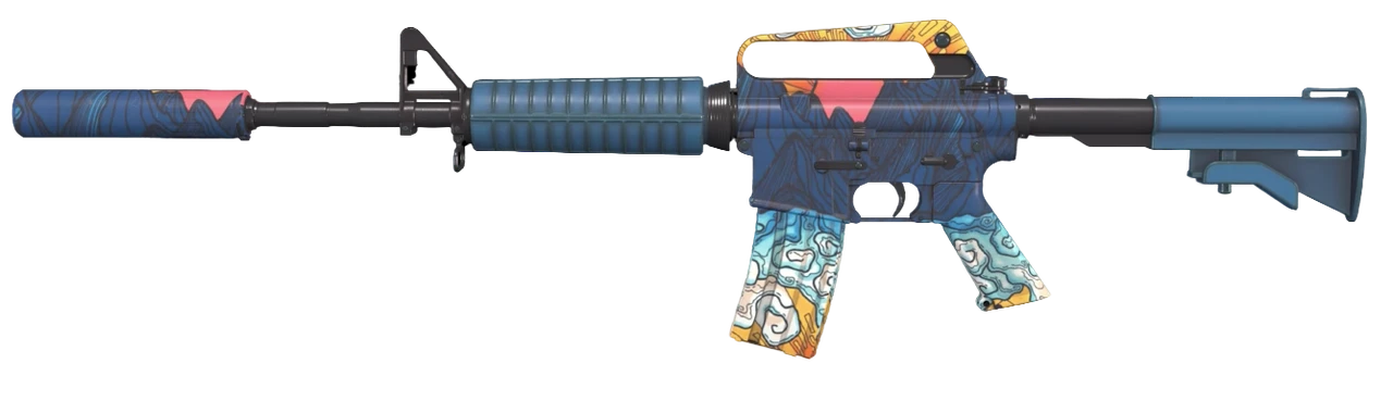 M4A1-S Solitude Dark Blue Mountains Tier 4 Pattern #495