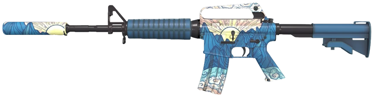 M4A1-S Solitude Blue Mountains Yellow Sun Tier 2 Pattern #96