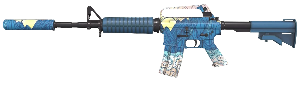 M4A1-S Solitude Blue Mountains Yellow Sun Tier 3 Pattern #673