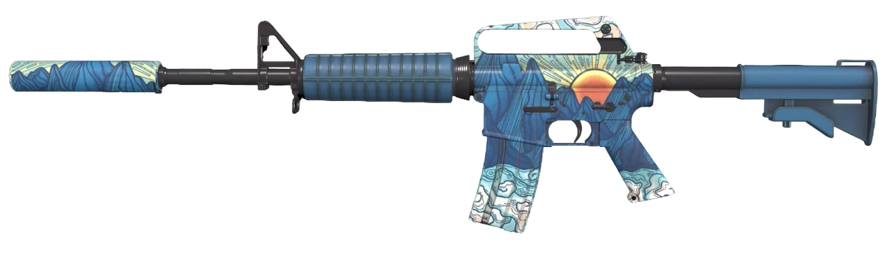 M4A1-S Solitude Blue Mountains Orange Sun Tier 2 Pattern #439