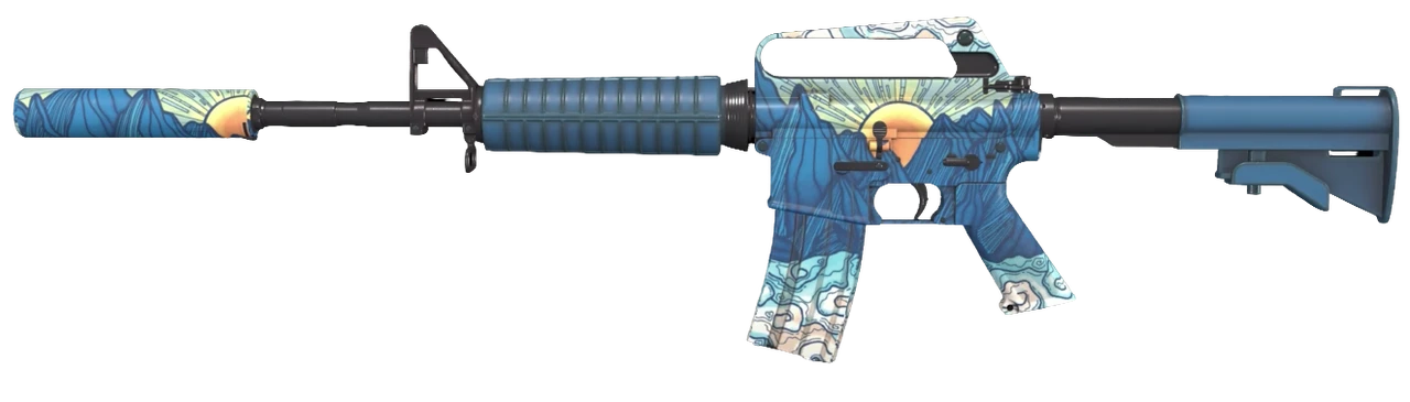 M4A1-S Solitude Blue Mountains Orange Sun Tier 3 Pattern #593