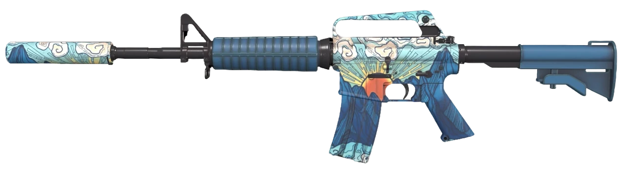 M4A1-S Solitude Blue Mountains Orange Sun Tier 4 Pattern #538