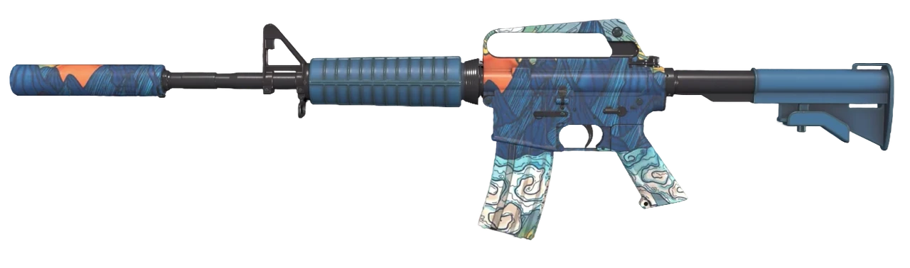 M4A1-S Solitude Blue Mountains Yellow Sun Tier 4 Pattern #406