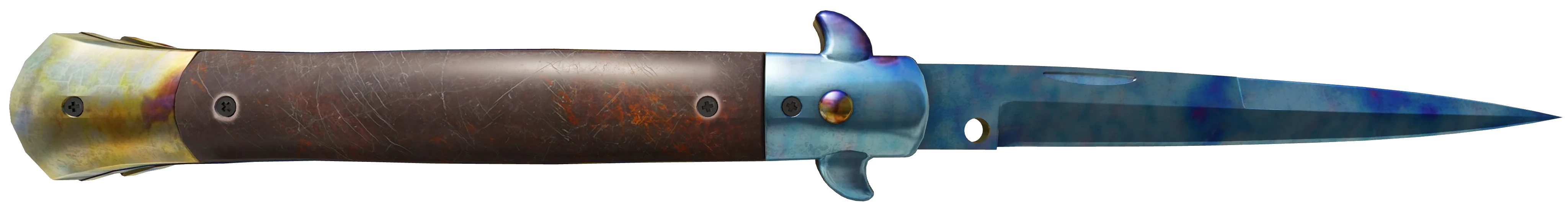 Stiletto Knife Case Hardened Blue Gem Pattern